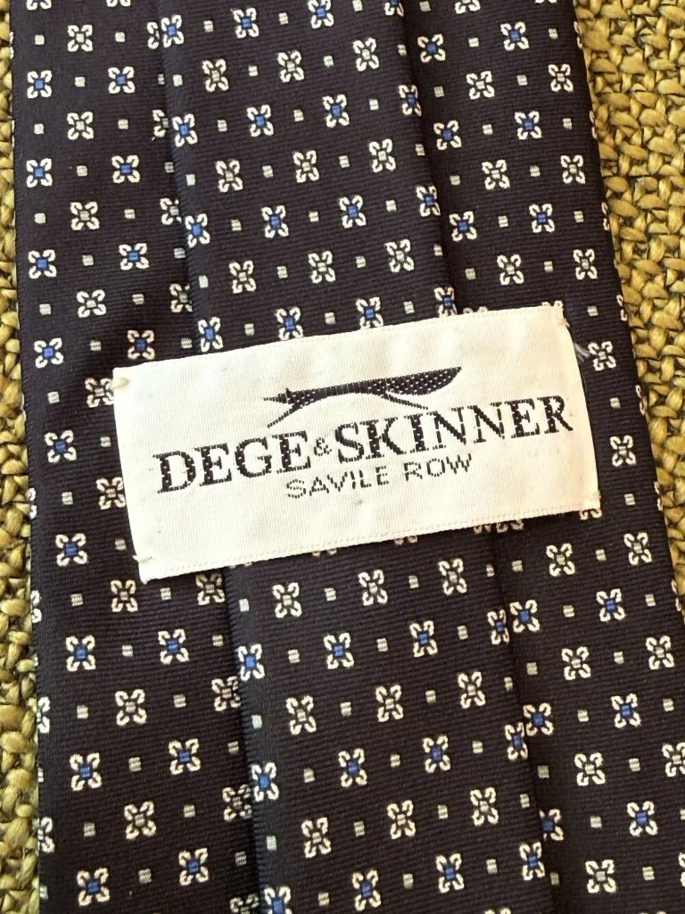 *Dege & Skinner Savile Row Silk Geometric Patterned Tie